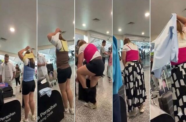 Bagaj ücretinden kaçmak için yaptığı şey herkesi şaşırttı: Hafiflesin diye üst üste giydi