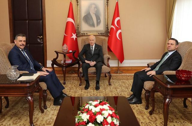 Bakan Çiftçi ile Bakan Gürlek, Devlet Bahçeli’yi ziyaret etti