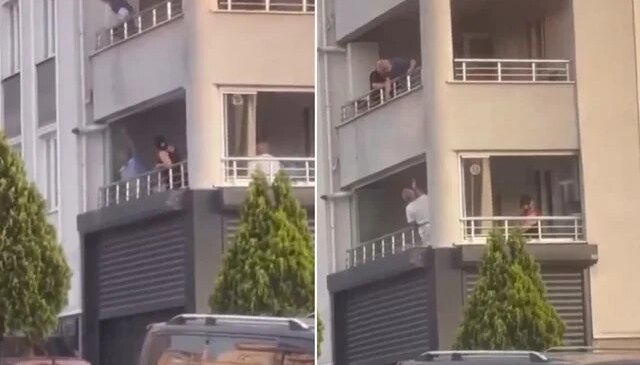 Balkonda yakılan mangal apartmanı ayağa kaldırdı