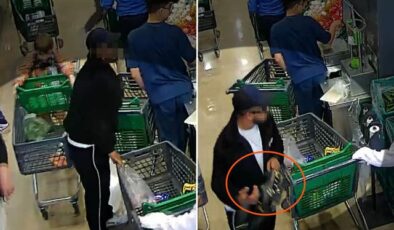 Kaşla göz arasında alışveriş arabasından servet çaldılar
