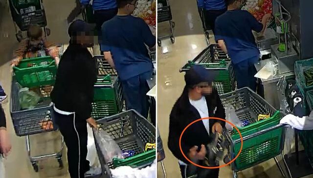 Kaşla göz arasında alışveriş arabasından servet çaldılar