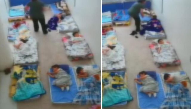 Anaokulunda infial yaratan görüntü! Şüpheli gözaltına alındı