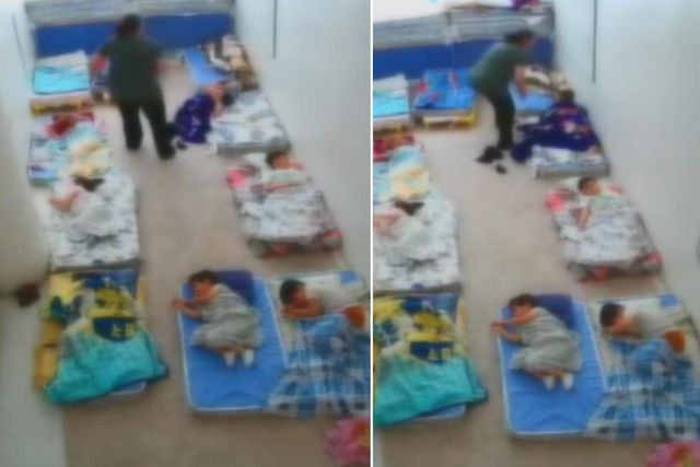 Anaokulunda infial yaratan görüntü! Şüpheli gözaltına alındı