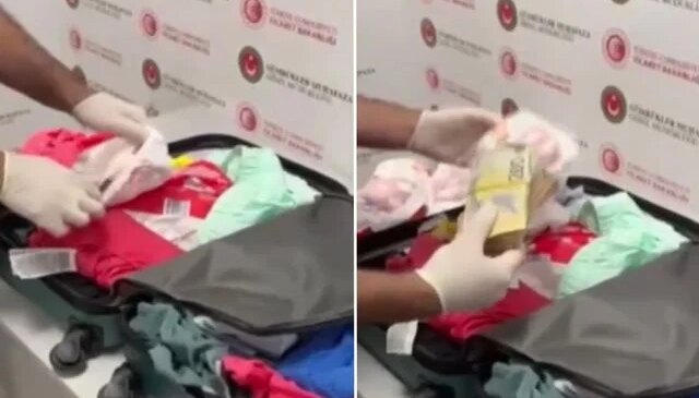 Antalya Havalimanı’nda bebek bezinden servet çıktı