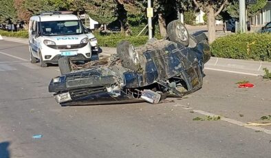 Korkunç kaza! Takla atan otomobilin sürücüsü hayatını kaybetti