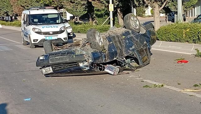 Korkunç kaza! Takla atan otomobilin sürücüsü hayatını kaybetti