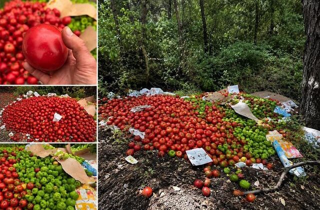 Çanakkale’de kilolarca sağlam sebzeyi ormana döktüler