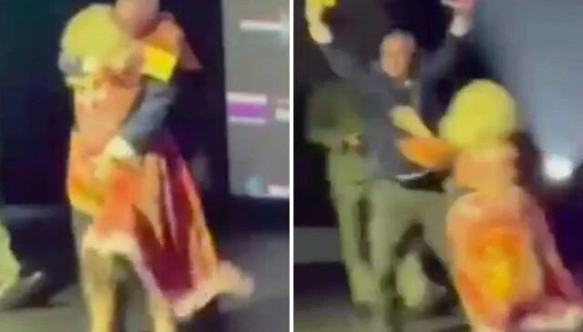 Canlı yayında skandal anlar: Radyo yöneticisi, ödül alan kadın sunucuyu sahnede taciz etti!