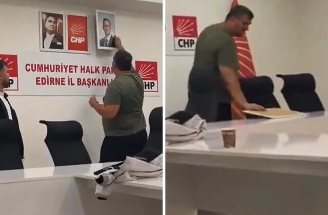 CHP Edirne İl Başkanlığı’ndaki Özgür Özel portresi kaldırıldı