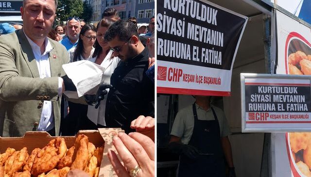 CHP’liler AK Parti’ye geçen başkan için lokma dağıttı, “kurtuluşumuz” hatırına dediler