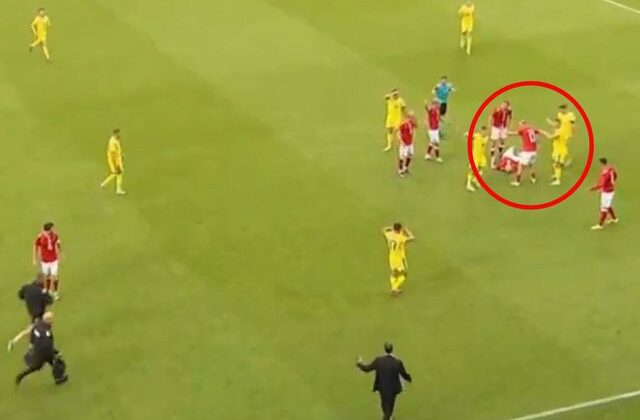 Christian Eriksen maç içerisinde yine yere yığıldı