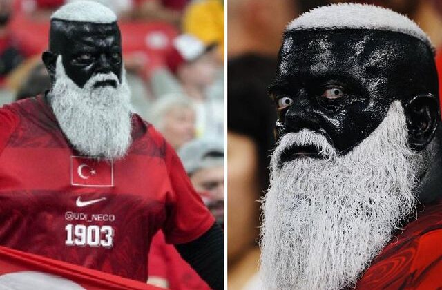 Dünya bu Türk taraftarı konuşuyor! Yüzünü boyamasının nedeni ortaya çıktı