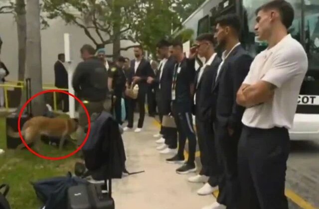 Dünya Kupası’nda olay görüntü! Uruguaylı yıldızlar köpeklerle arandı