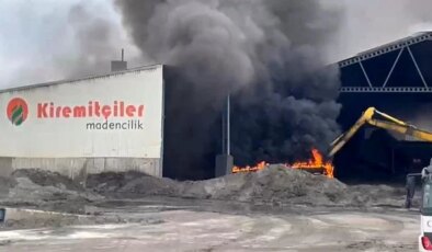 Edirne’de eylemin sürdüğü maden tesisinde yangın çıktı
