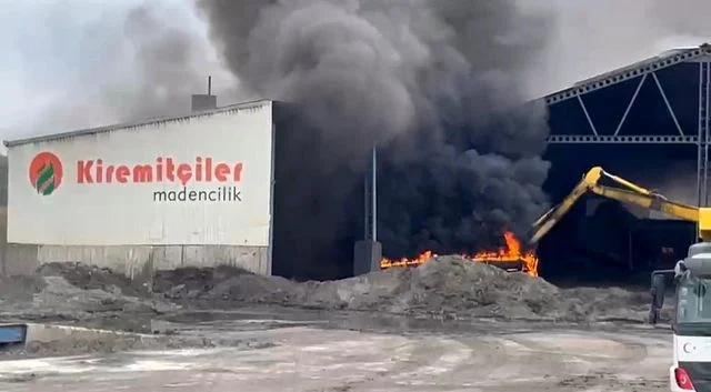 Edirne’de eylemin sürdüğü maden tesisinde yangın çıktı