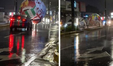El Salvador’daki fırtınada yerinden kopan devasa Dünya Kupası topu ortalığı karıştırdı