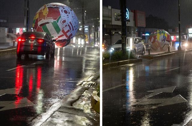 El Salvador’daki fırtınada yerinden kopan devasa Dünya Kupası topu ortalığı karıştırdı
