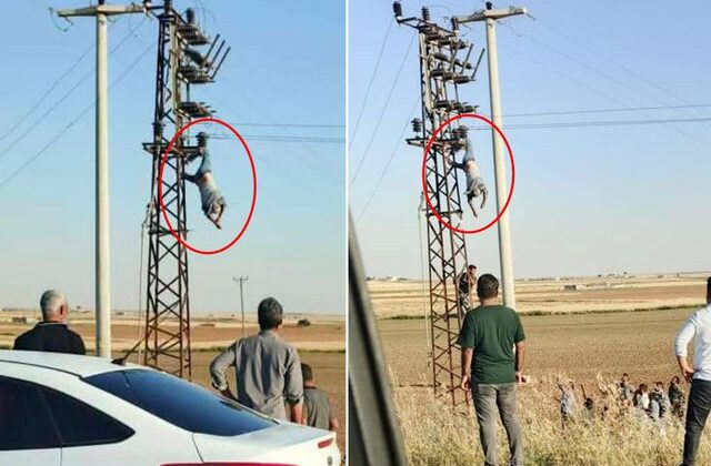 Direkte can pazarı! Akıma kapılıp baş aşağı asılı kaldı