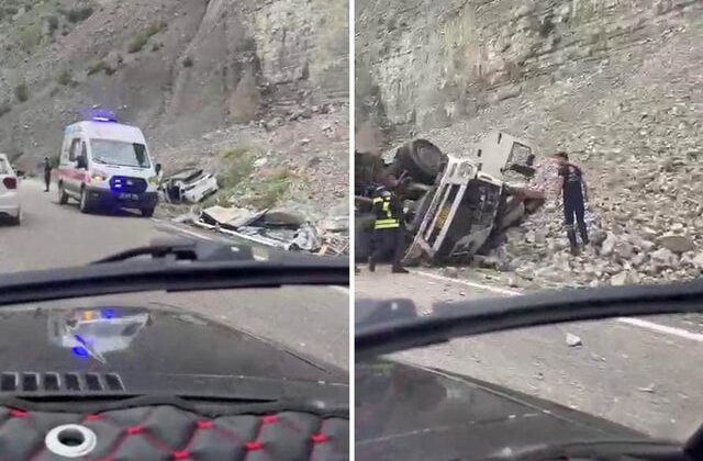 Freni patlayan TIR’dan atlayan sürücü öldü, 2 kişi yaralandı