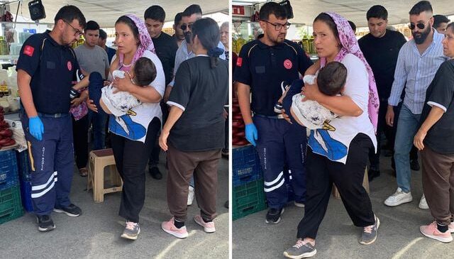4 yaşındaki Ömer’e pazarda yorgun mermi isabet etti