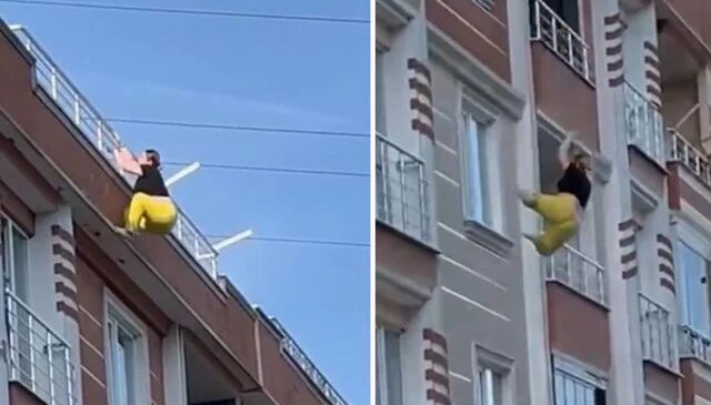 Genç kadın, 4. kattan atladı