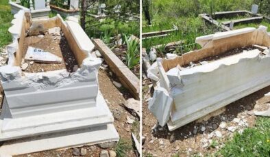 Bolu’da iki mezarın taşları kırılıp zarar verildi