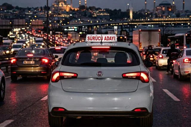 Hastalık nedeniyle akşam sürücü sınavına katılan aday başarıyla geçti