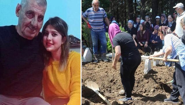 Nişanlı dehşetinde öldürülen baba ve kız yan yana defnedildi