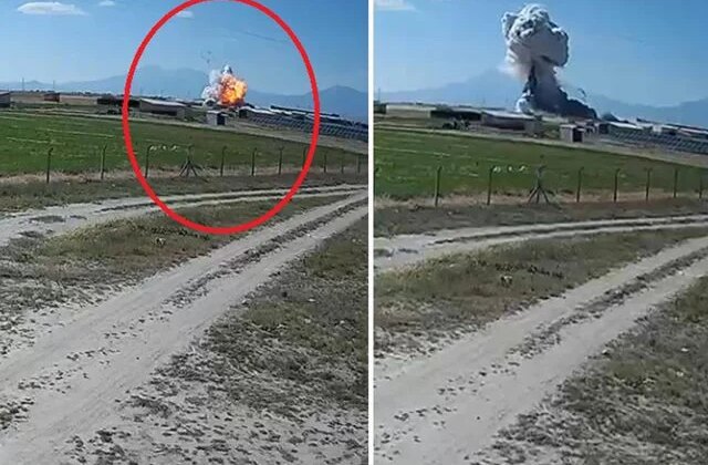 Havai fişek fabrikasındaki patlama güvenlik kamerasında
