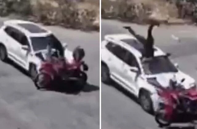 15 yaşındaki çocuğun kullandığı otomobil motosiklete çarptı, sürücü ağır yaralandı