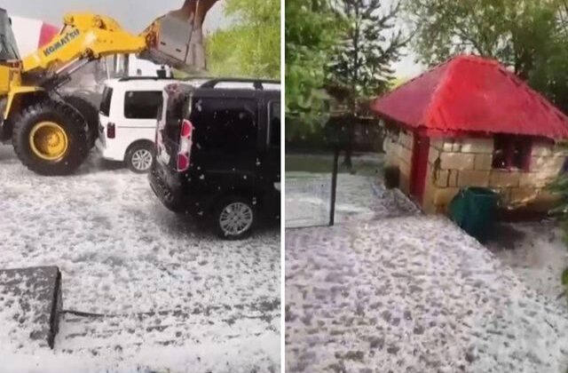 Kars’ta fındık büyüklüğünde dolu yağdı: Akyaka ve Arpaçay beyaza büründü