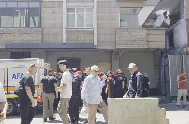 Küçükçekmece’de yıkımı yapılan binada kısmi çökme yaşandı; 3 işçi yaralandı