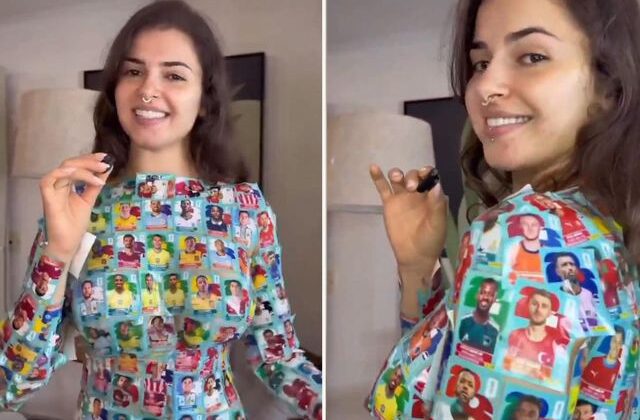 Kıyafet giymeden tüm vücudunu Dünya Kupası’nda oynayacak yıldızların fotoğraflarıyla kapladı
