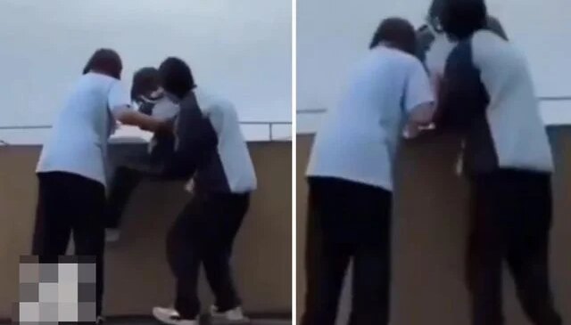 Kız öğrenciler, arkadaşlarını çatıdan atmaya kalktılar
