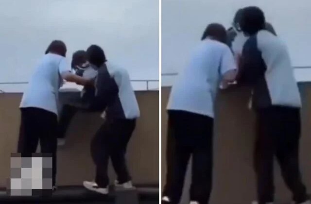 Kız öğrenciler, arkadaşlarını çatıdan atmaya kalktılar