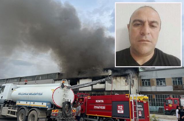 Konya’da fabrika yangınında kahraman itfaiyeci şehit oldu