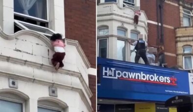 Londra’da mucize kurtuluş, kendini boşluğa bırakan küçük kızı son anda yakaladılar