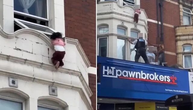 Londra’da mucize kurtuluş, kendini boşluğa bırakan küçük kızı son anda yakaladılar