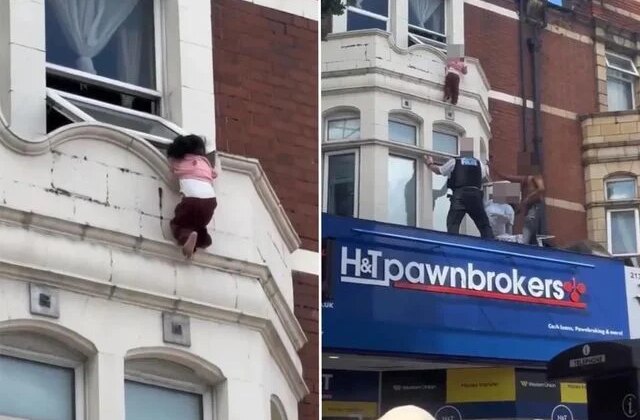 Londra’da mucize kurtuluş, kendini boşluğa bırakan küçük kızı son anda yakaladılar