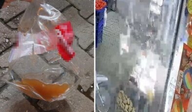 Sıcağın etkisiyle sirke dolu pet şişenin patladığı an kamerada