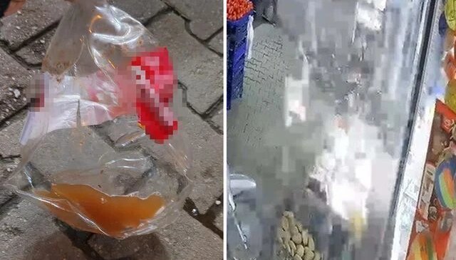 Sıcağın etkisiyle sirke dolu pet şişenin patladığı an kamerada