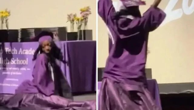 Mezuniyet töreninde kalça dansı yapan kız öğrencinin diplomasına el konuldu