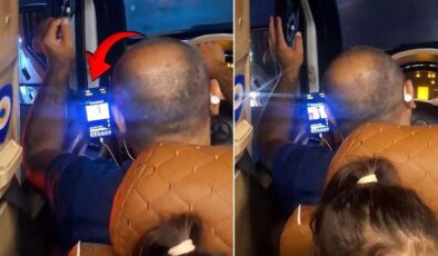 İstanbul’da pes dedirten görüntü! Yolcu minibüsünü video izleyerek kullandı