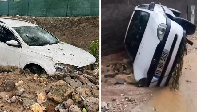 Niğde’de etkili olan yağışın ardından 3 araç sele kapıldı, 1 kişi öldü