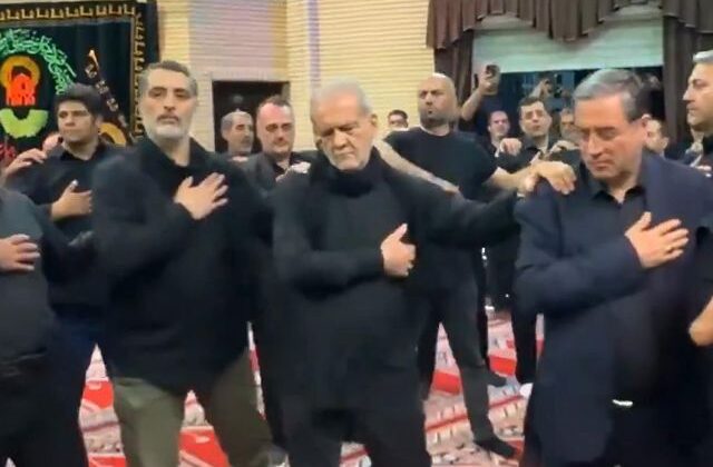 Pezeşkiyan Aşura matemine katıldı! Türkçe ağıtlar eşliğinde yas tuttu