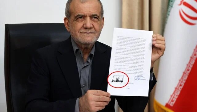 Pezeşkiyan’ın fotoğrafında dikkat çeken detay! Belgede Trump’ın imzası da yer aldı