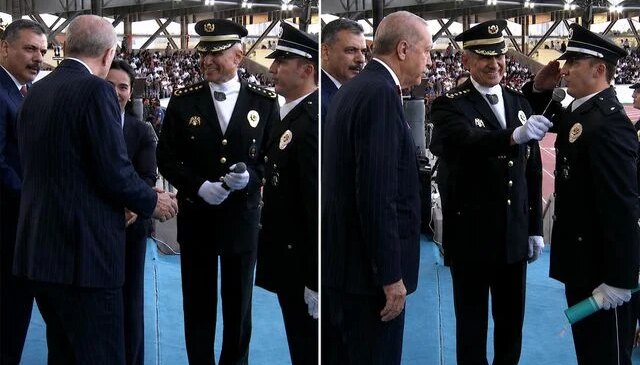 Polis Akademisi’nde mezuniyet töreninde Cumhurbaşkanı Erdoğan ile Bakan Çiftçi’nin “Çorum” diyaloğu güldürdü