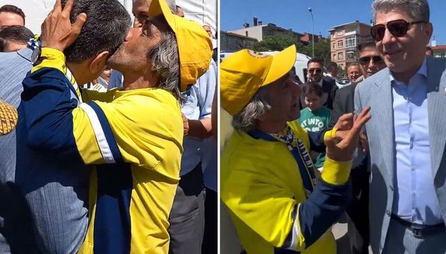 Rambo Okan, Hakan Safi’yi alnından öptü
