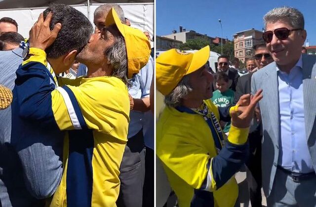 Rambo Okan, Hakan Safi’yi alnından öptü