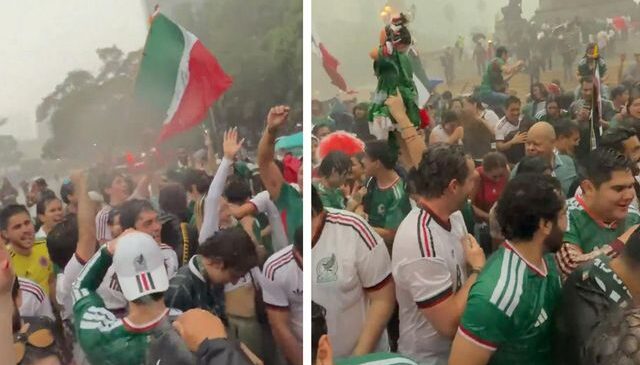 Sağanak yağmur da durduramadı! Meksikalılar galibiyeti böyle kutladı